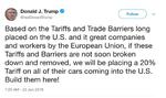  特朗普欲向欧系车加税 从2.5%提升到20%