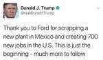  福特放弃墨西哥建厂计划 特朗普这才刚开始